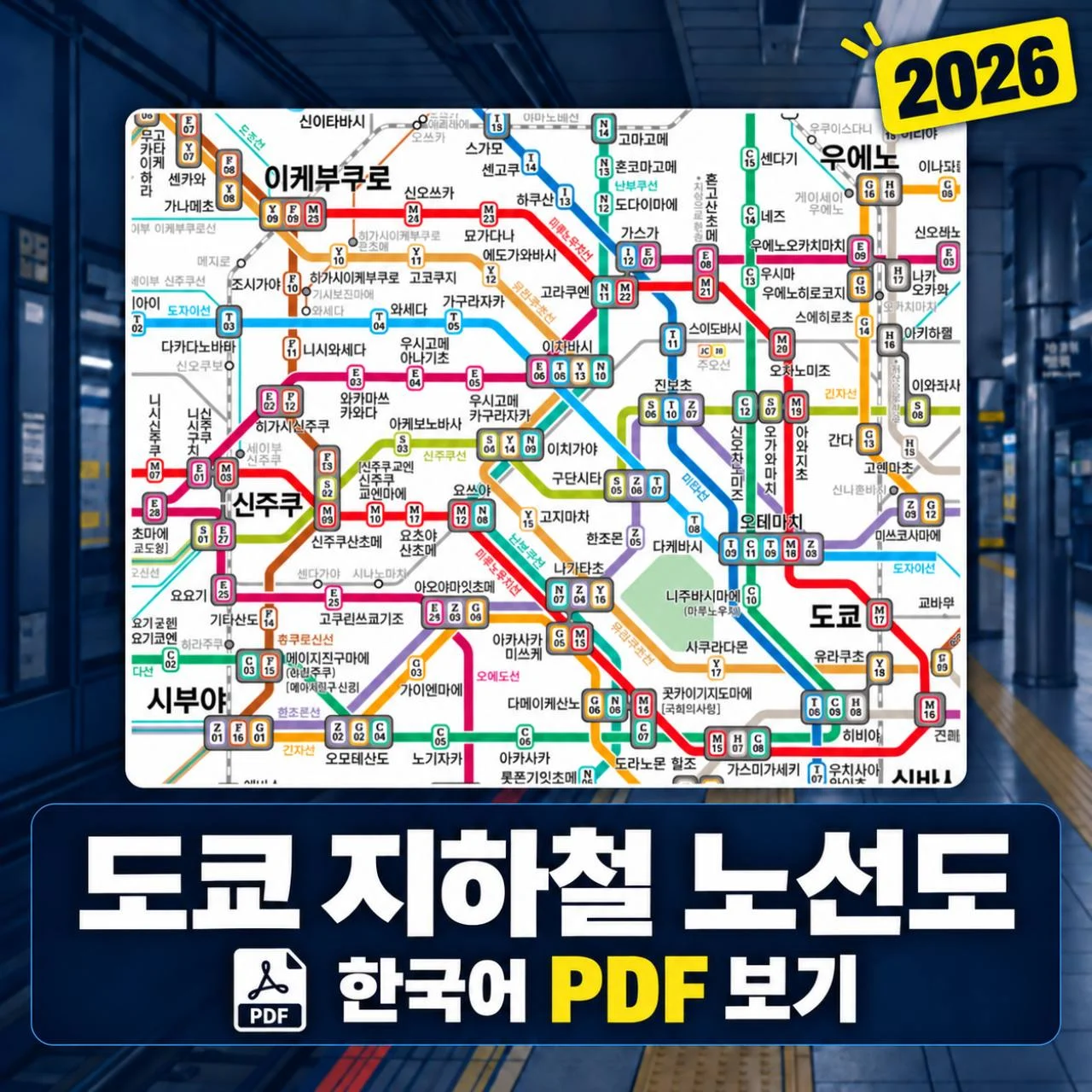 도쿄 지하철 노선도 2026 한글 PDF 보기